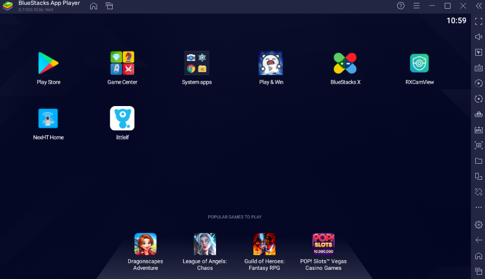 open the blueStacks home page 1