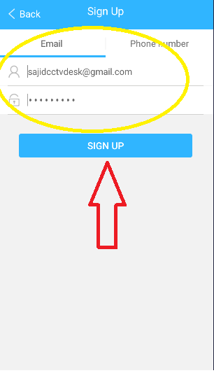 sign up the app 5