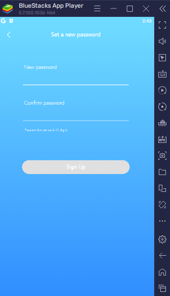 create the password 8