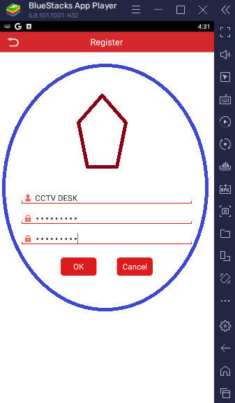 Register the username and password 5