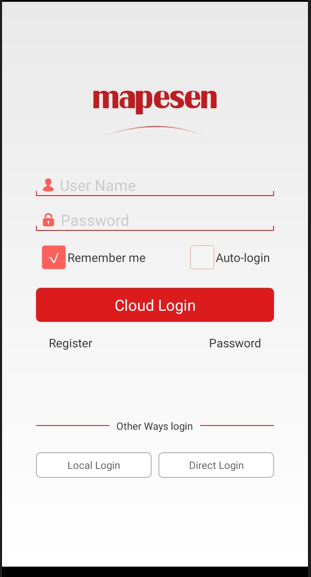 login page of the app 4